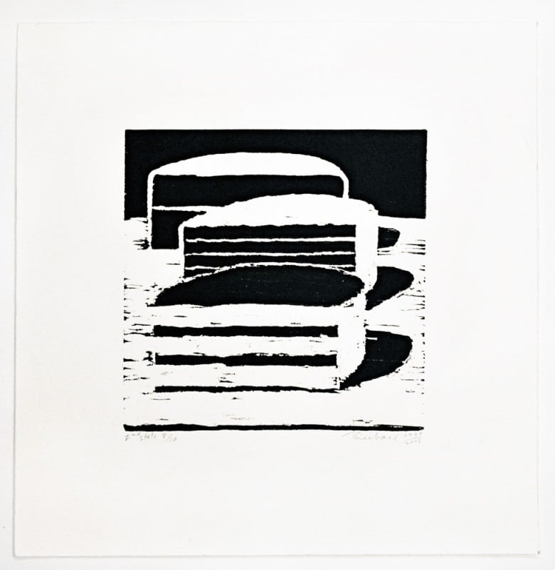Wayne Thiebaud Black and White Woodblock Print Cake