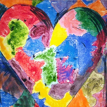 Jim Dine Heart Rainbow Colors