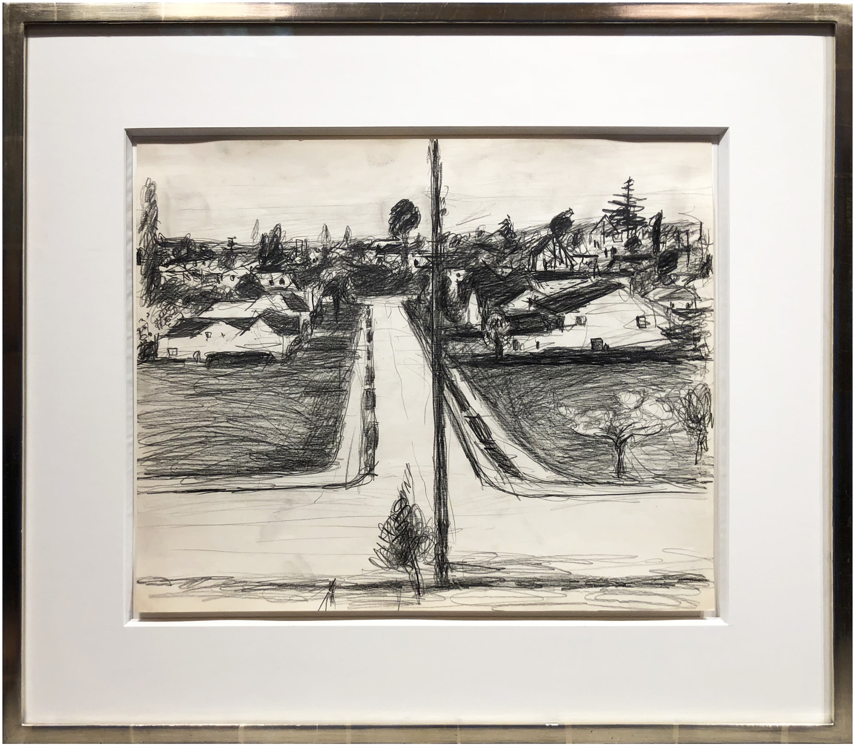 Richard Diebenkorn Black and White Landscape of Town