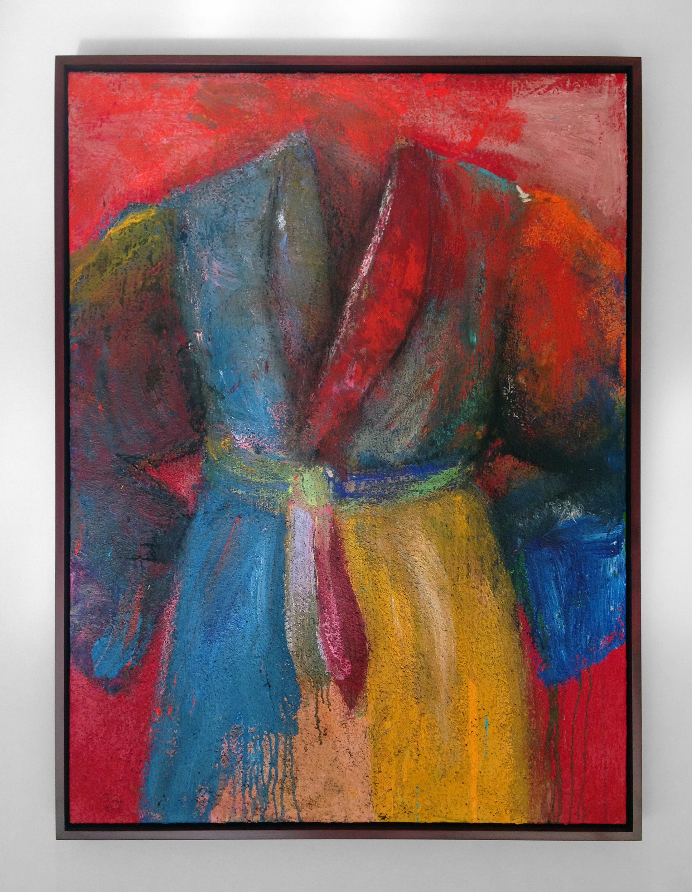 Jim Dine Robe Painting on Canvas Red Blue Yellow