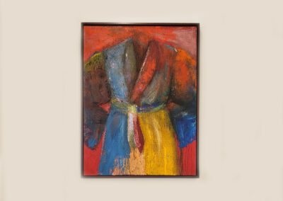 Install close up of robe painting on canvas by Jim Dine