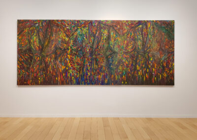 Installation view of triptych with three abstract robes by Jim Dine