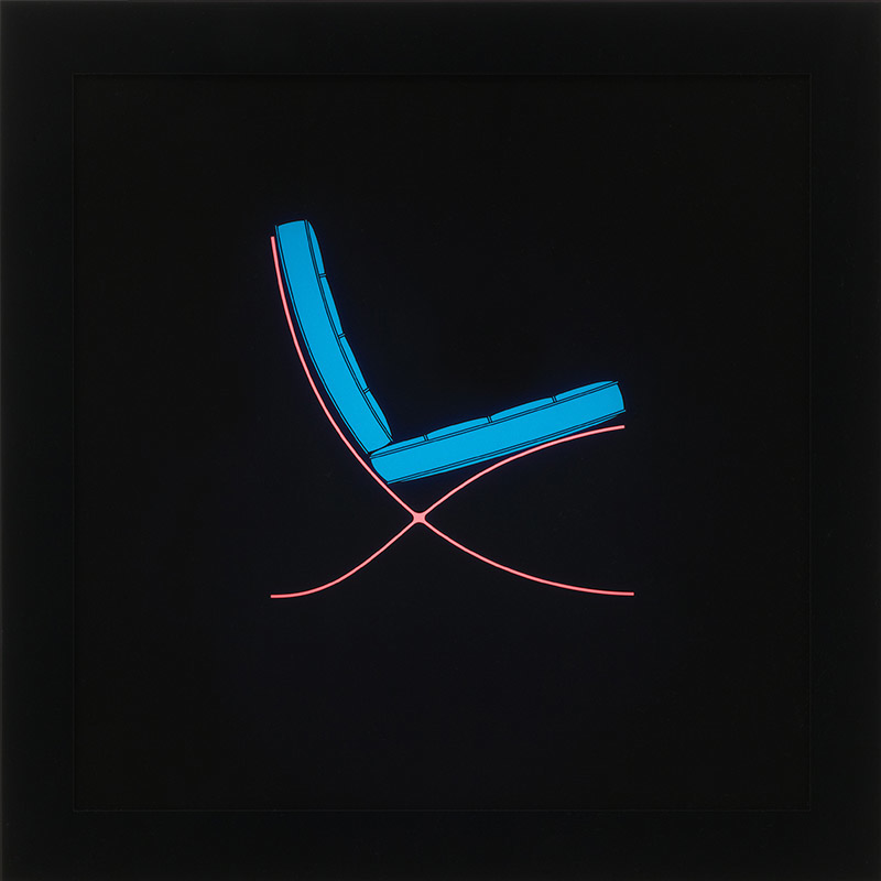 Image of Blue Contemporary Chair on LED Lightbox by Michael Craig-Martin