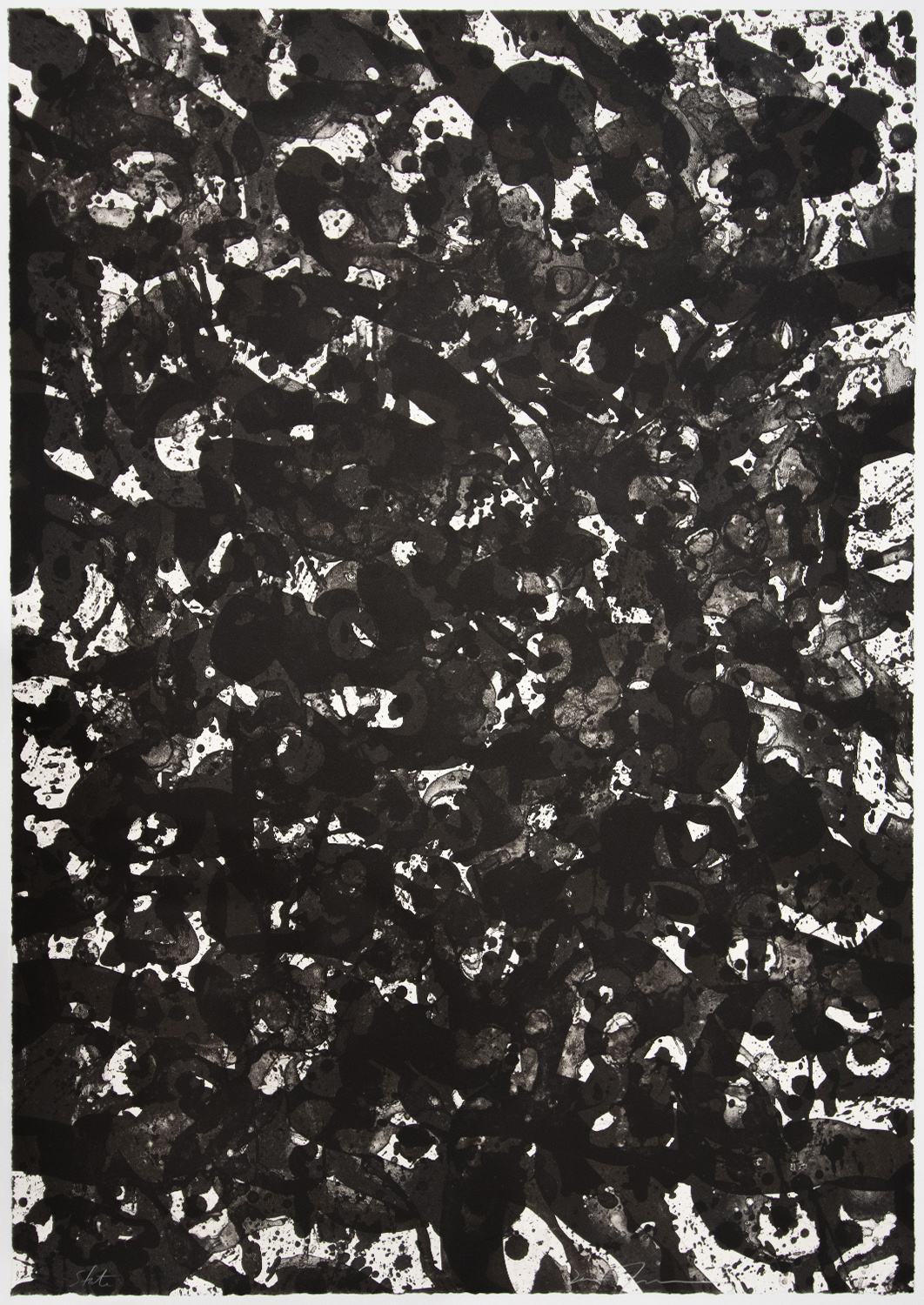 Sam Francis special proof of abstraction in heavy black ink