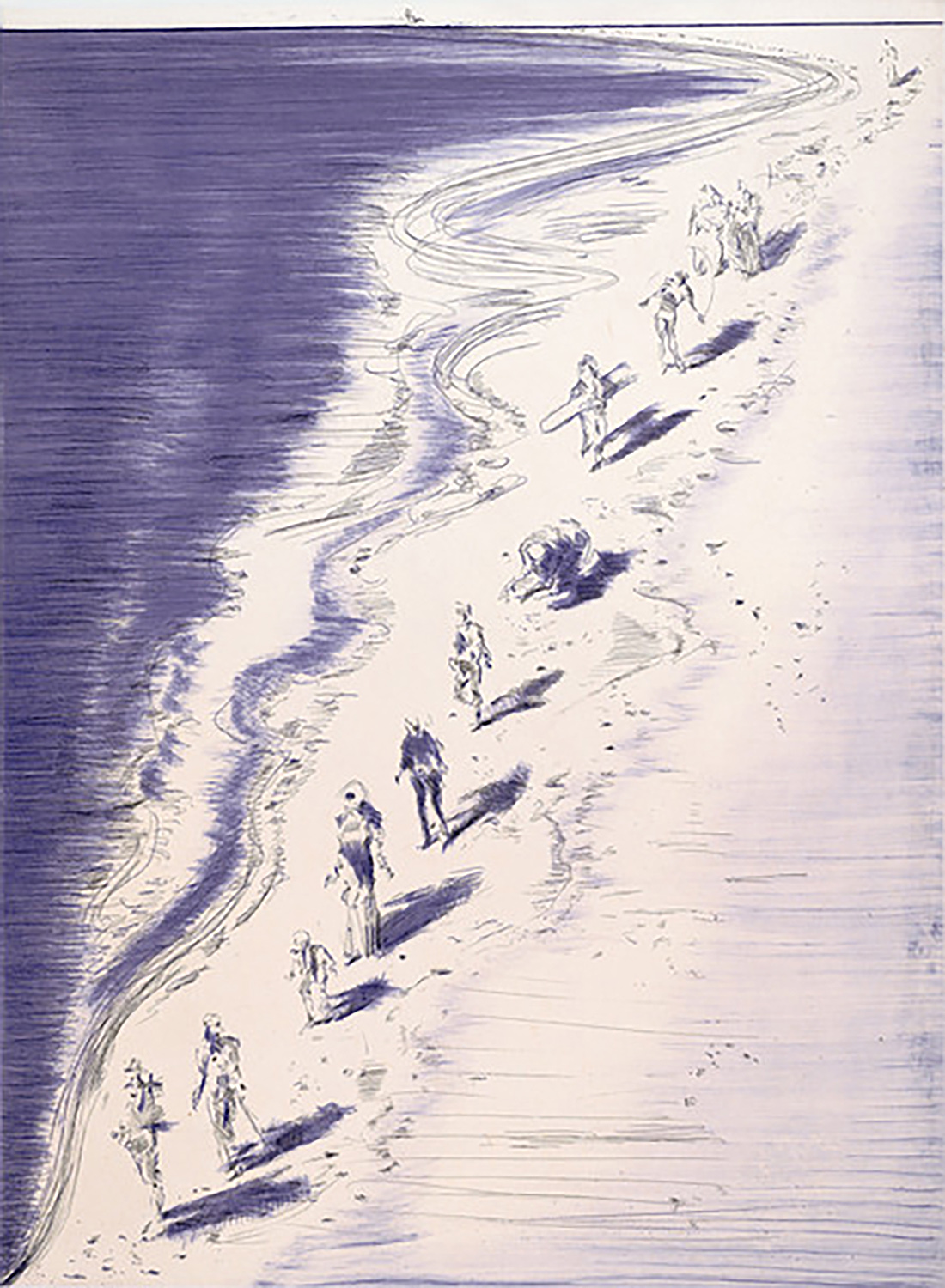 Beach side print by Wayne Thiebaud
