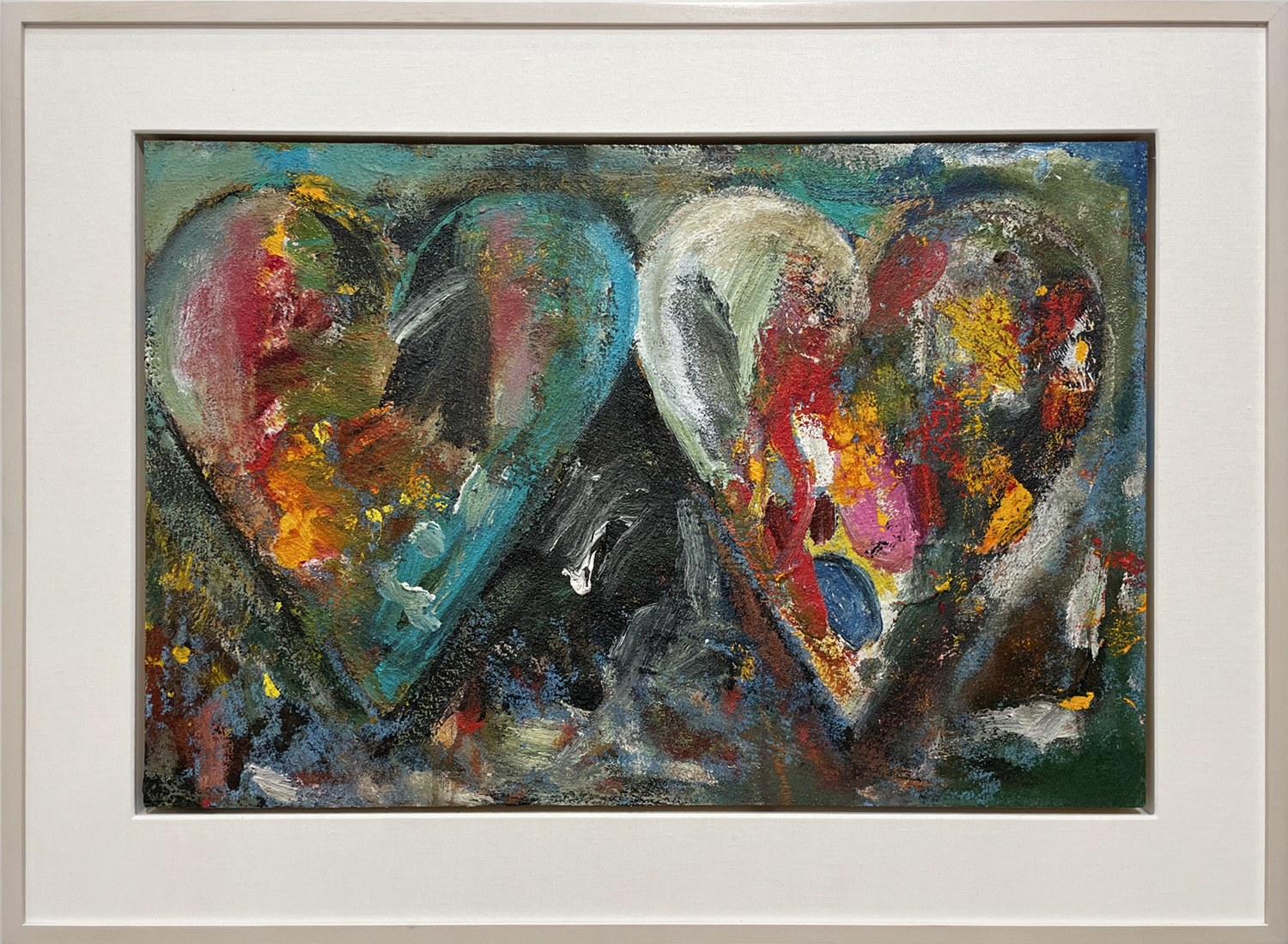 Painting of two hearts by Jim Dine